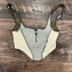 Olive green and white cropped top from urban outfitters!